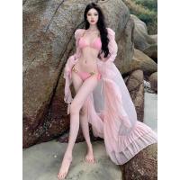 ราคา ชุดว่ายน้ำเซ็ท 3 ชิ้น บิกินี่ ทูพีช ประดับโซ่ มีเสื้อคลุมชีฟองยาวแต่งระบาย (21411843591)