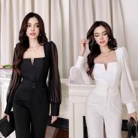 ราคา เสื้อครอปแขนชีฟอง เสื้อแขนชีฟอง (22251599229)