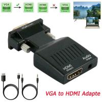ราคา VGA TO HDMI TV Converter Adapter Dongle with 3 5mm Stereo Audio VGA tO HDMI อะแดปเตอร์แปลงวิดีโอ (16814371497)