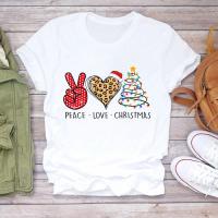 ราคา เสื้อยืดพิมพ์ลายเมอร์รี่ไฟคริสมาสต์สำหรับสตรีเสื้อยืดลายแฟชั่นแขนสั้นวันหยุดปีใหม่เทศกาล (20825233453)