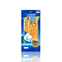 ราคา ปลาเส้น ปลาเส้นปรุงรส ขนม ขนมปลาเส้นปรุงรง ขนาด 80 กรัม NO FAT รสบาร์บีคิว รสปูอัด ตรา FreshFish (22120676906)