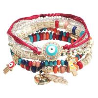 ราคา LEMOER กำไลข้อมือสำหรับผู้หญิงกำไลเชือกทำมือสไตล์โบฮีเมียนเครื่องประดับข้อมือปีศาจชุดสร้อยข้อมือแบบมีจี้ด้วยมือสายสร้อยลูกปัดดวงตาที่ชั่วร้ายเครื่องประดับสำหรับงานปาร์ตี้6ชิ้น ชุด (18443654213)