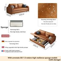ราคา Oylif โซฟาเบดพร้อมที่เก็บของ ผ้าเทคโนโลยี กันน้ำ กันคราบ โซฟาพับ โซฟาแบบปรับนอน เตียงโซฟาพับ sofa living room โซฟาวินเทจ OY2410 (21316162148)