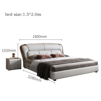 ราคา HOMIE LIFE ส่งฟรี เตียงหนัง เตียงเก็บของ เตียงติดพื้น Bedroom Furniture 1 5m 1 8m King size HM2026 (21904444863)