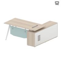 ราคา Work Station Office Desk โต๊ะทำงานพร้อมตู้เก็บของด้านข้างแบบตัวแอล รุ่น Dentor (21532744763)