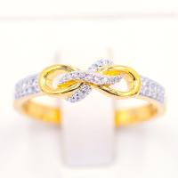ราคา Happy Jewelry แหวนinfinity อินฟิฝังเพชรบ่าข้าง ทองแท้ 9k 37 5 เพชรเกสร ME968 (17024528933)