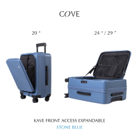 ราคา COVE KAVE กระเป๋าเดินทางล้อลากแบบเปิดหน้า ขยายได้ น้ำหนักเบา 20 24 29 นิ้ว รับประกัน 3 ปี (22489743040)