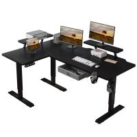 ราคา BilBil 63 inches 1 6M L Shape Electric Standing Desk Multi functional electric Lift Table With Drawer (21471401280)