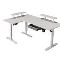 ราคา BilBil 63 inches 1 6M L Shape Electric Standing Desk Multi functional electric Lift Table With Drawer (21471401281)
