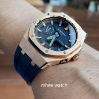 ราคา G Shock Custom AP Luxury Style with Navy Blue Rosegold Dial with Rubber Strap Gen4 (13272610851)