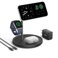 ราคา Anker MagSafe Compatible Wireless Charging Stand MagGo 3 in 1 Wireless Charging Station Qi2 Certified 15W Wireless Charger for iPhone 15 15 Pro 14 13 12 Apple Watch AirPods (22461583866)