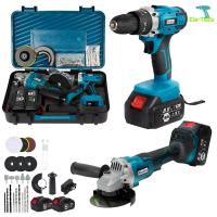 ราคา แพ็คคู่ MOLITA สว่านไร้สาย 3 ระบบ 298V เครื่องเจียร์ไร้สาย แบตเตอรี่ ใหญ่ Li ion อย่างดี 2 ก้อน หินเจียร์ ลูกหมู 4 นิ้ว สว่าน มีระบบกระแทก สว่านแบต อุปกรณ์ 33 ชิ้น รุ่น M 298 รุ่นสีฟ้า (22010581886)