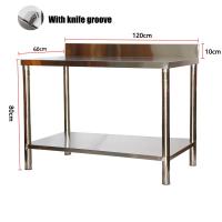 ราคา HEJI โต๊ะในครัว โต๊ะสแตนเลส 304 ชั้นเก็บของ โต๊ะเตรียมสแตนเลส ชั้นวางของในครัวพร้อมรั้ว แบ็กสแปลชคุณภาพสูง (22592097665)