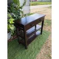 ราคา Sukthongแพร่ โต๊ะวางทีวี โต๊ะวางของลิ้นชักคู่ ไม้สักแท้ 40x100 สูง85ซม ชั้นวางทีวี เคาน์เตอร์บาร์ โต๊ะเก็บของ โต๊ะวางของ3ชั้น สีโอ๊ค SUKP 643 (22063131633)