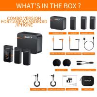 ราคา Comica Vimo C Wireless Lavalier Microphone with Noise Cancellation Safety Mode Dual Wireless Lapel Microphone for iPhone Android Gopro Dji Action Camera and DSLR Cameras Laptop PC (22215739237)