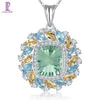 ราคา Lohaspie เครื่องประดับ6 8กะรัตแท้จี้925เงินแท้จี้อัญมณีหลากสีฟลูออไรต์สีเขียวธรรมชาติของแท้จี้บุษราคัมสำหรับเป็นของขวัญแต่งงานสำหรับผู้หญิง (21500843962)
