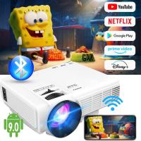 ราคา โปรเจคเตอร์ smart projector 1080P HD 1800 lumens ต่อกับโทรศัพคอมพิวเตอร์ มินิโปรเจคเตอร์ เครื่องฉายหนัง เครื่องฉาย mini เครื่องฉายโปรเจคเตอ โปรเจคเตอร์ขนาดเล็ก โฟกัสอัตโนมัติ มินิโปรเจคเตอร์ แบบพกพา ม