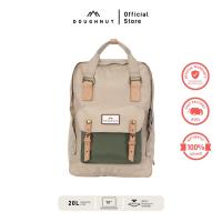 ราคา DOUGHNUT รุ่น Macaroon Large Jungle II Series Beige กระเป๋าเป้ สารพัดช่องจัดเก็บ สายสะพายบุนวม อะไหล่หนังแท้ ทนทาน ของแท (22434516048)