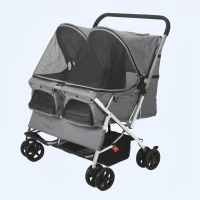 ราคา Tongba รถเข็นสัตว์เลี้ยง รถเข็นสุนัข แมว แบบ2ที่นั่ง รับน้ำหนักได้ 30กก รหัส SP04 (22372539077)