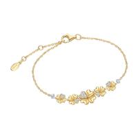 ราคา Merii Lucky Clover สร้อยข้อมือเงินชุบทองคำ 23K ประดับ CZ ดีไซน์โคลเวอร์ 4 แฉกห้าใบ ยาว 6 นิ้ว 221L0315 01 (21504627019)