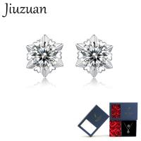 ราคา รับประกันของแท้ 100 ต่างหูเกล็ดหิมะ Moissanite เงิน S925 ต่างหูเรียบง่าย ต่างหูเพชรแท้สำหรับแฟน ของขวัญวันเกิดเซอร์ไพรส์ ต่างหูเงิน (22539744838)