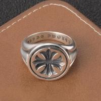 ราคา Chrome Hearts S925 Sterling Silver Punk Cross Mens Ring Handsome and Simple Personality Round Ring Couple Index Finger Ring Hip Hop Wide Face Ring (21477337103)