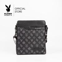 ราคา Playboy Monogram Mens bag กระเป๋าสะพายข้างผู้ชาย รุ่น ST B242PBM279 BK ดีไซน์ทรงเเมสเซนเจอร์สกรีนโลโก้ สีดำ (22297005699)