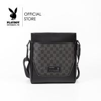 ราคา Playboy Vincent Mens bag กระเป๋าสะพายข้างผู้ชาย รุ่นST B243PBM287 BK ดีไซน์กระเป๋าทรงแมสเซนเจอร์ ลายตารางโลโก้ สีดำ (22541061285)