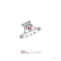 ราคา Silver The love of Winnie the Pooh Ring Pink Blossom Heart shaped CZ Diamond แหวน (22098892924)