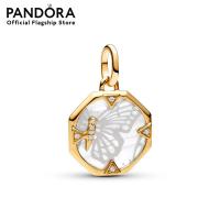 ราคา Pandora Butterfly 14k gold plated medallion dangle (21871660782)