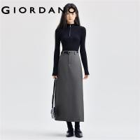 ราคา GIORDANO Women Skirts Split Back Suit Long Skirts Solid Color Fake Pocket Smooth Drape Fashion Casual Long Skirts 18464940 (22524090956)