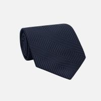 ราคา Herringbone Silk Jacquard Tie Black (22370446038)