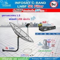 ราคา THAISAT C BAND 1 5M ขางอยึดผนัง 50 CM กล่อง PSI S2X HD LNB 5G infosat รุ่น C1 แถมสายRG6ตามชุด (6701980910)