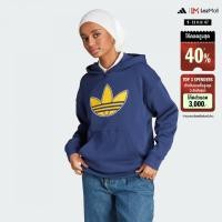 ราคา adidas ไลฟ์สไตล์ เสื้อฮู้ดทรงบอยเฟรนด์ Pearl Trefoil ผู้หญิง สีน้ำเงิน IL2422 (22439949629)
