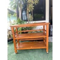 ราคา Sukthongแพร่ โต๊ะวางทีวี 40x100สูง 80ซม ชั้นวางทีวีไม้สัก ชั้นวางของ 3ชั้น โต๊ะวางของเอนกประสงค์ โต๊ะวางของ รุ่นติดล้อ สีสักน้ำตาลส้มเคลือบเงา SUKP 615 (21615754104)