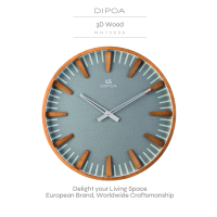 ราคา DIPOA 3D Wood WN108DB นาฬิกาแขวนผนัง จากไม้ หน้าปัดสีเทาอมฟ้า ขนาด 40 9 ซม (1241942153)