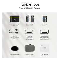 ราคา Hollyland Official Lark M1 ไมโครโฟนไร้สาย ชนิดติดบนเสื้อ มาพร้อมกับเคสชาร์จและระบบdual channelใช้งานได้ไกล200m 8h ไมคติดเสื้อ YouTube Volg (22200027103)