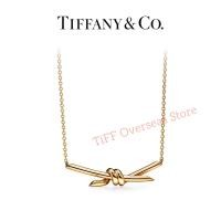 ราคา Tiffany Knot Pendant In Yellow Gold Rose Gold Adjustable Chainสร้อยคอทิฟฟานี่ทองคำ โรสโกลด์สายโซ่ปรับระดับได้ (22262173869)