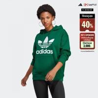 ราคา adidas ไลฟ์สไตล์ เสื้อฮู้ด Trefoil ผู้หญิง สีเขียว IB7433 (22439545752)