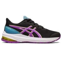 ราคา ASICS GT 1000 12 GS KIDS RUNNING เด็ก รองเท้าวิ่ง ของแท้ BLACK CYBER GRAPE (21369593191)
