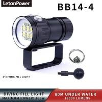 ราคา ไฟฉายใต้น้ำแบบมืออาชีพโคมไฟส่องสว่าง LED 27แสงไฟสำหรับถ่ายภาพไฟฉายดำน้ำ Lumens 20000 100เมตรกันน้ำได้ (20877945086)