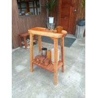 ราคา ม้านั่งพร้อมชั้นวางของ 2ชั้น ทำจากไม้จริง 25x60x70 แข็งแรง โดนแดดโดนฝนได้ ประกอบสำเร็จรูป ใช้งานได้เลย (22513991019)