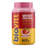 ราคา สินค้าใหม่ เวย์ โปรตีน 3 ชนิด biovitt Whey Protein Pink Strawberry ทานง่ายโปรตีนสูงลีนไขมัน เพิ่มกล้ามเนื้อ 907 2 g (22404544823)
