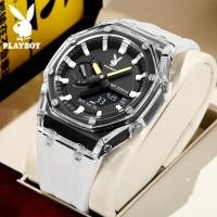 ราคา playboy official นาฬิกา ผู้ชาย กีฬา กัน น้ำ ทางการ watch โครโนกราฟนาฬิกา ข้อมือ ผู้ชาย2023 ของแถม แว่นกันแดด (19870824555)