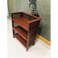 ราคา เวียงสักงาม แพร่ 3ชั้นวางของไม้สัก ขนาด65 35 สูง 70 cm ชั้นวางสินค้า วางหนังสือ ของใช้ งานไม้สัก (22226799288)