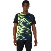 ราคา ASICS MEN LIGHT GRAPHIC SHORT SLEEVE TOP MEN CPS ผู้ชาย เสื้อคอกลม ของแท้ FRENCH BLUE SAFETY YELLOW (22466705247)