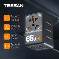ราคา TESSAN Universal Travel Adapter 65W GaN Fast Charge หัวแปลงปลั๊กไฟ มาพร้อม ช่อง USB C และ USB A ปลั๊กจีน ปลั๊กญี่ปุ่น ท่องเที่ยวฮ่องกง (22334560989)