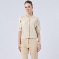 ราคา ESPADA เสื้อคาร์ดิแกนนิตแขนสั้น ผู้หญิง สีเบจ Short Sleeve Knit Cardigan 04862 (22555483547)