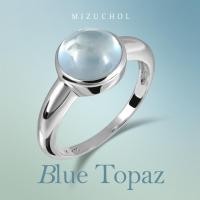 ราคา Mizuchol แหวนเงินแท้ชุบทองคำขาว Raindrop Ring ประดับ Blue Topaz (22201051857)