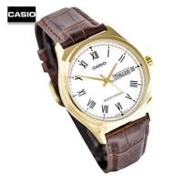 ราคา Velashop นาฬิกาข้อมือผู้ชาย Casio Standard สายหนังสีน้ำตาล หน้าขาว รุ่น MTP V006GL 7BUDF MTP V006GL 7B MTP V006GL (5365900)
